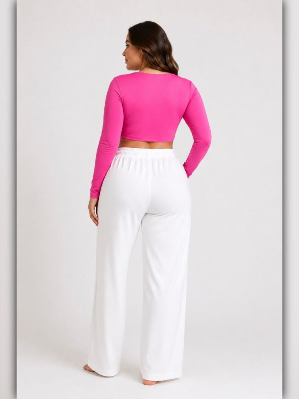 A173 • Electric Rose Twist Front Cutout Crop Top - Picture 2 of 2